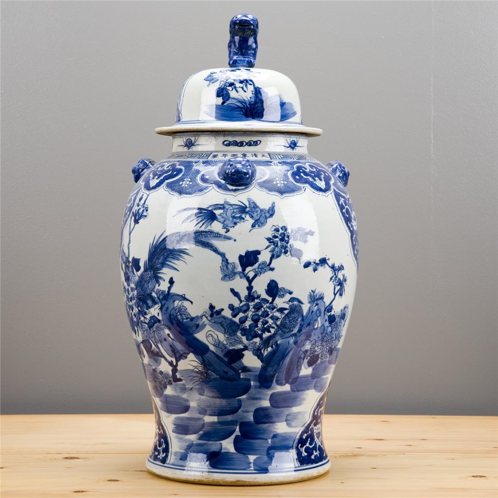 Danny's Fine Porcelain Blue & White Large Temple Jar