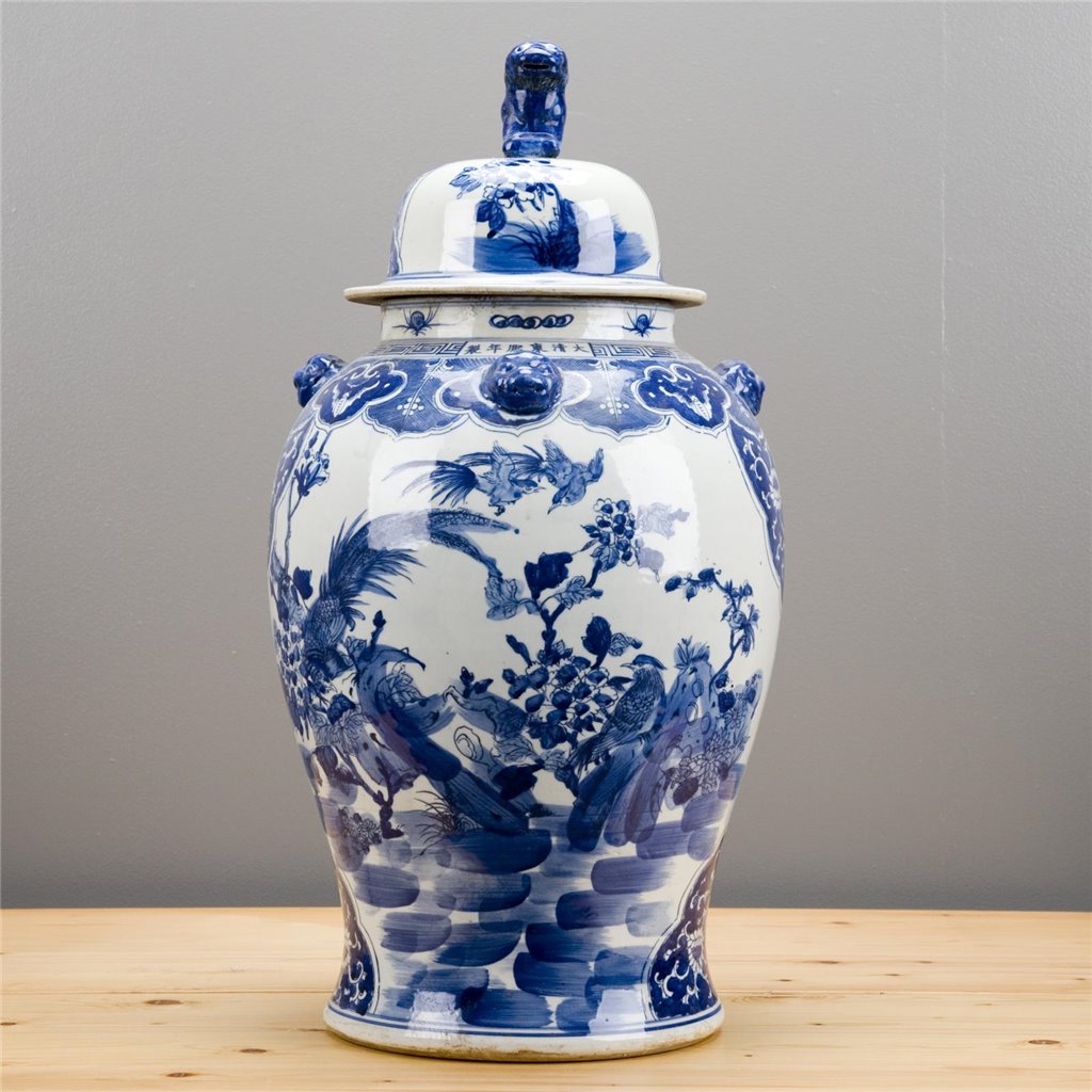 Danny's Fine Porcelain Blue & White Large Temple Jar