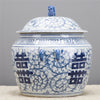 Danny's Fine Porcelain Blue & White Lidded Double Happiness Jar