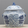 Danny's Fine Porcelain Blue & White Lidded Double Happiness Jar