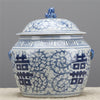 Danny's Fine Porcelain Blue & White Lidded Double Happiness Jar