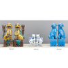 Danny's Fine Porcelain Charming Small Foo Dog Pair Hand Painted Blue & White Finish
