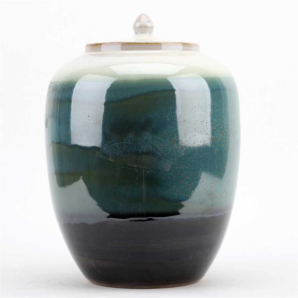Danny's Fine Porcelain Melon Lidded Jar- Transition Glaze