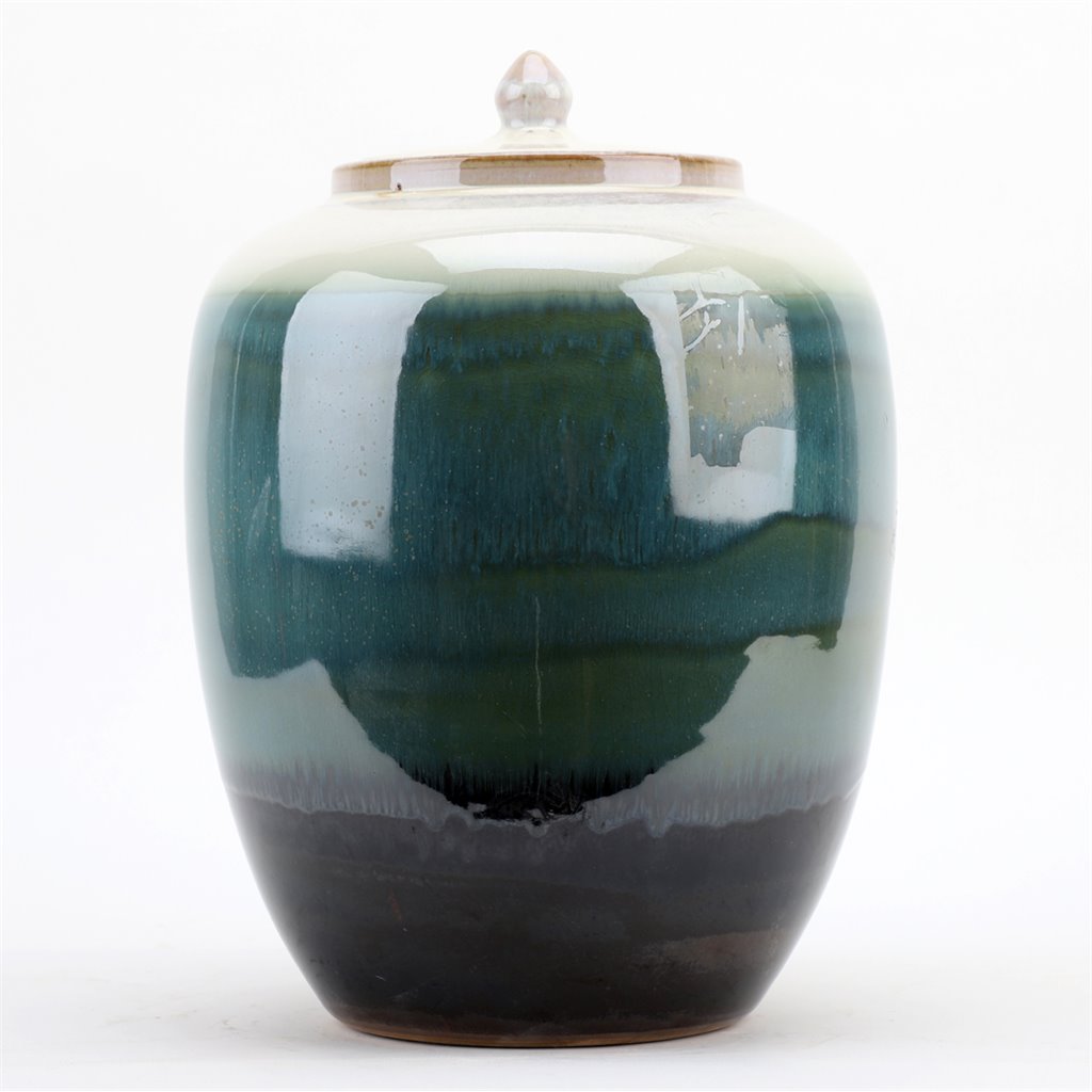 Danny's Fine Porcelain Melon Lidded Jar- Transition Glaze
