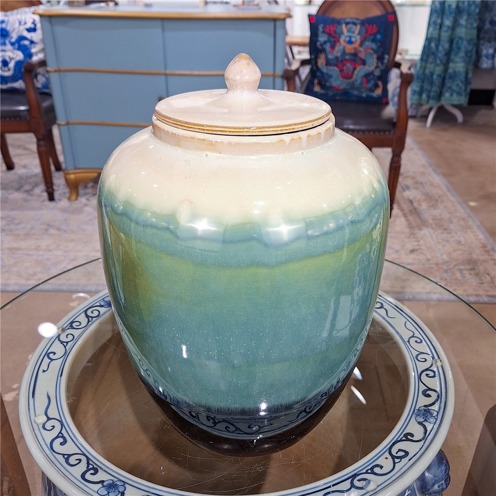 Danny's Fine Porcelain Melon Lidded Jar- Transition Glaze