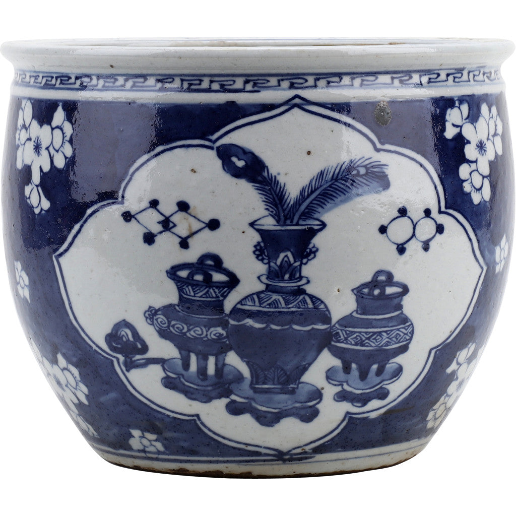 Danny's Fine Porcelain Round Pot Blue Village