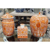 Danny's Fine Porcelain Mellon Jar Red Filigree