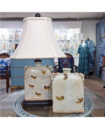 Danny's Fine Porcelain Flattened Dragon Vase Lamp