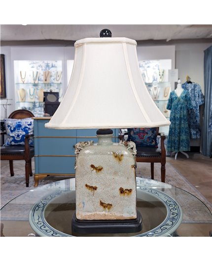 Danny's Fine Porcelain Flattened Dragon Vase Lamp