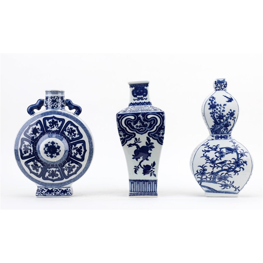 Danny's Fine Porcelain Square Plum Vase -Blue & White