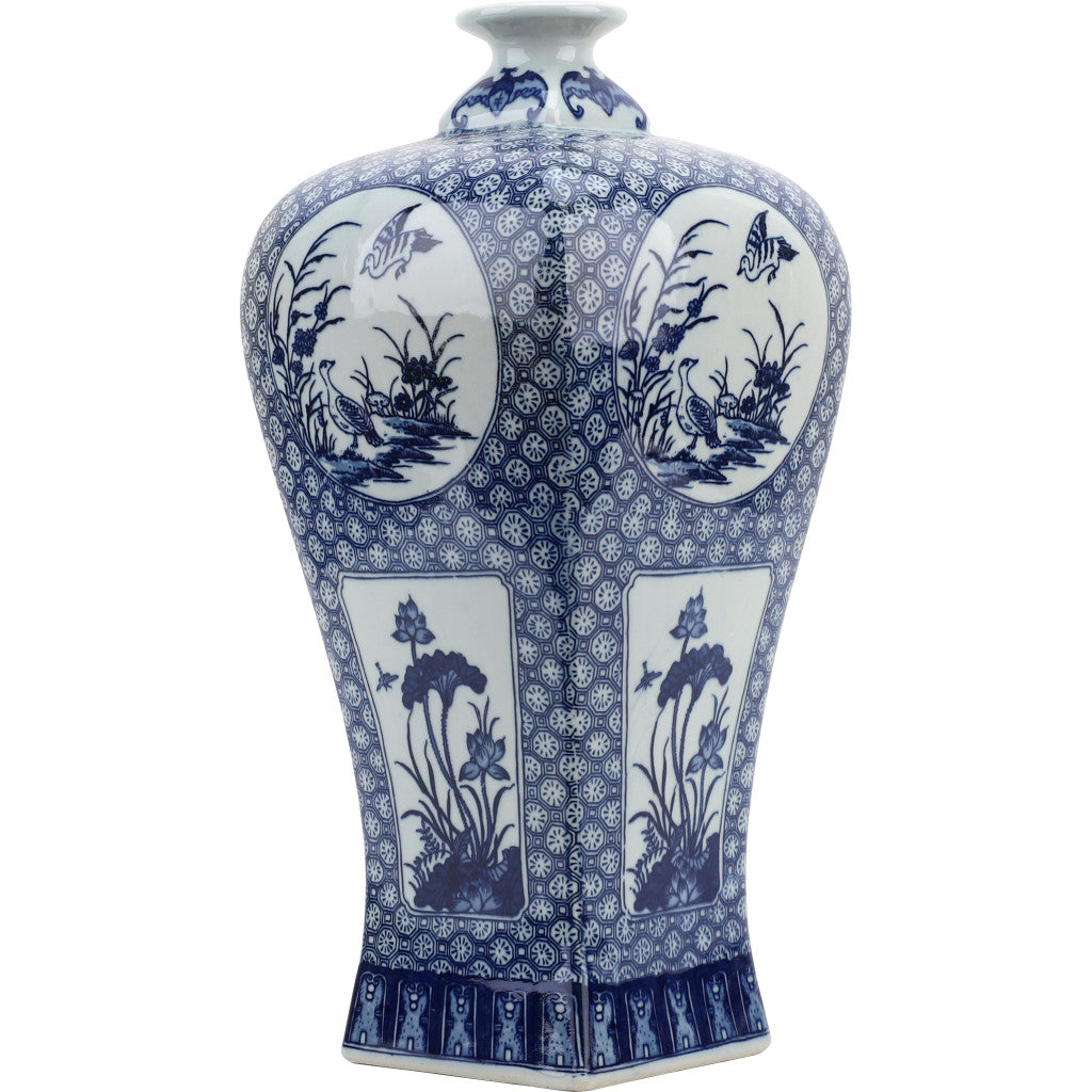 Danny's Fine Porcelain Plum Vase -Blue & White