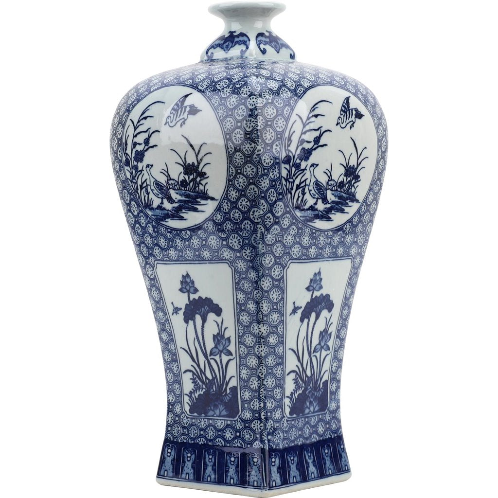 Danny's Fine Porcelain Plum Vase -Blue & White