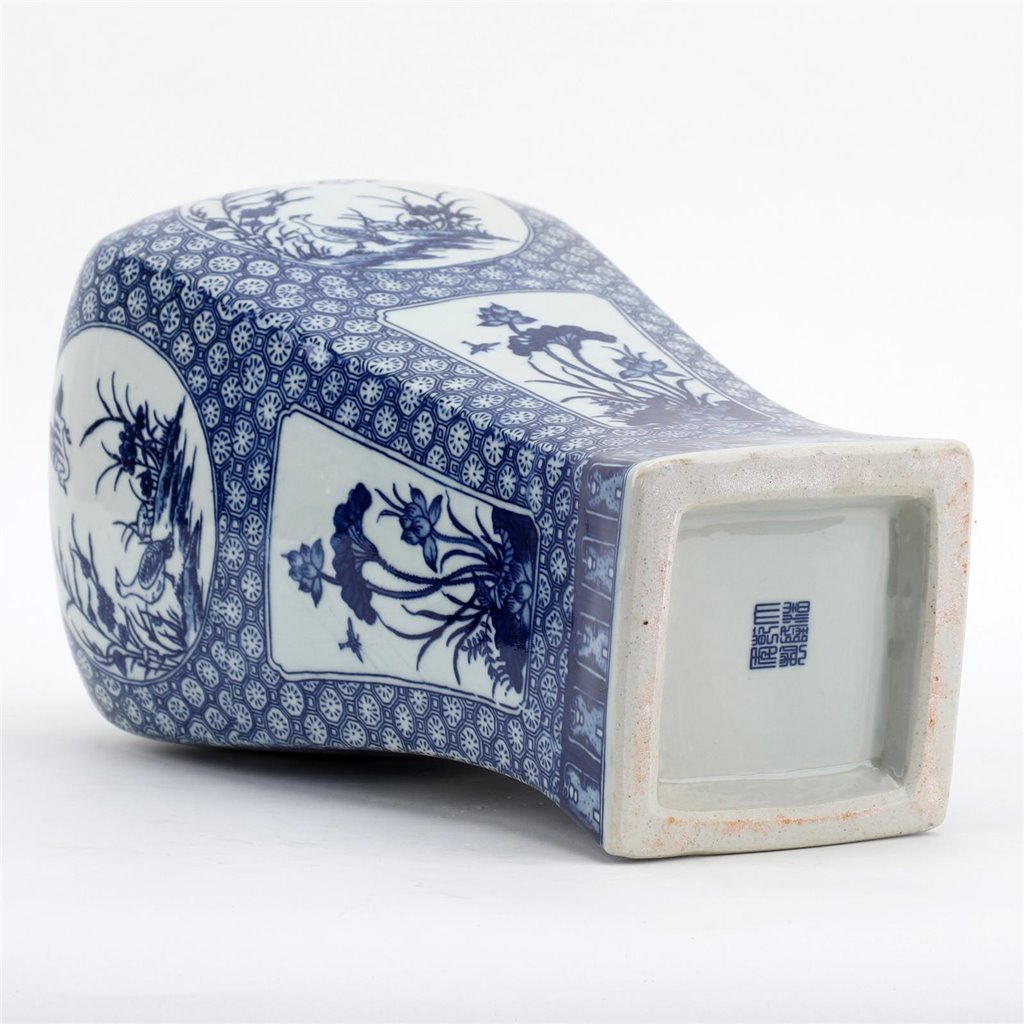 Danny's Fine Porcelain Plum Vase -Blue & White