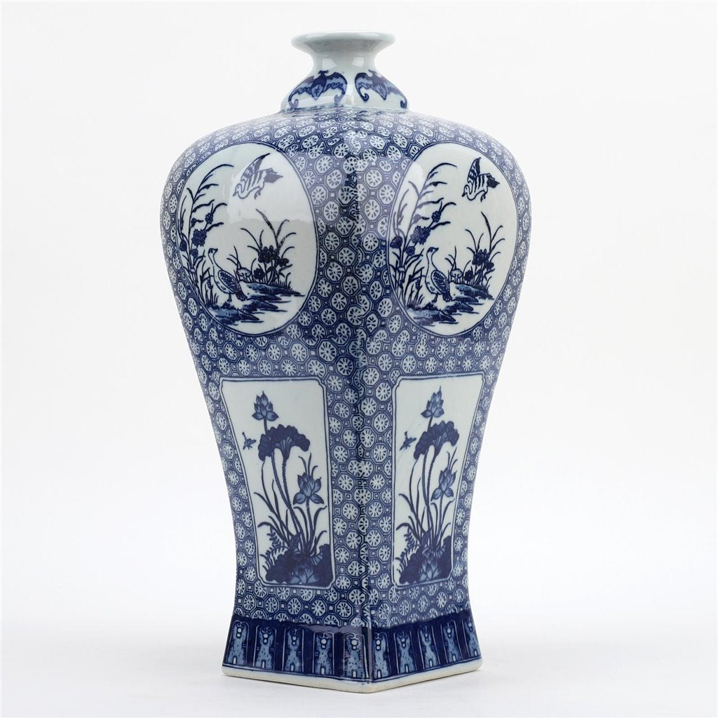 Danny's Fine Porcelain Plum Vase -Blue & White