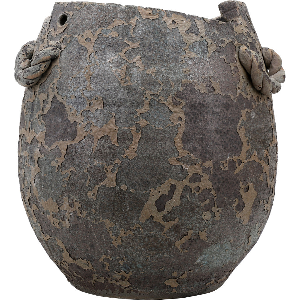 Danny's Fine Porcelain Pottery Pot Rusted Glaze