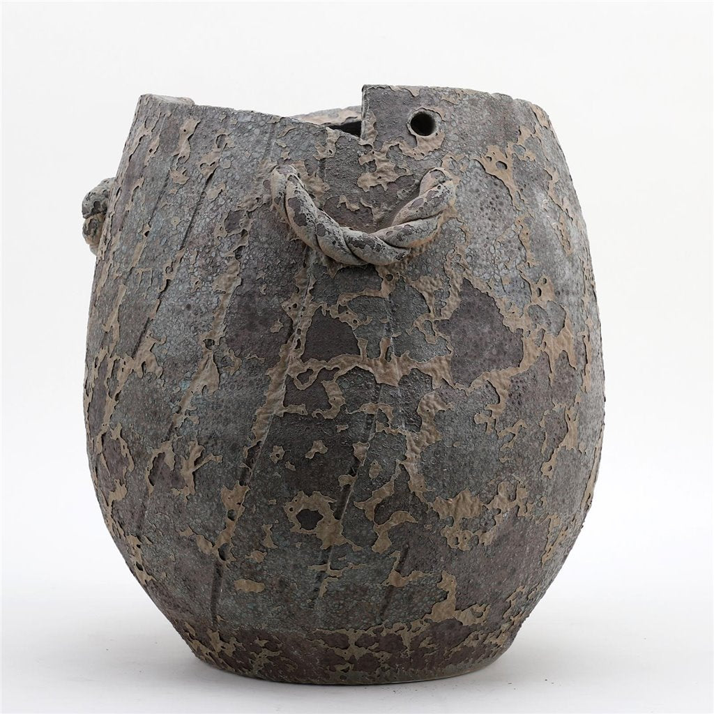 Danny's Fine Porcelain Pottery Pot Rusted Glaze