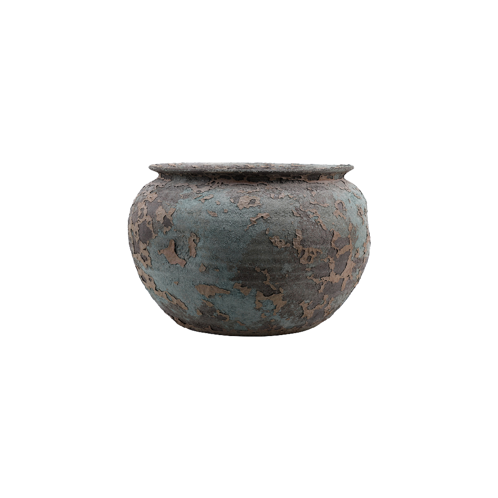 Danny's Fine Porcelain Pottery Irregular Shaped Pot Rusted Glaze