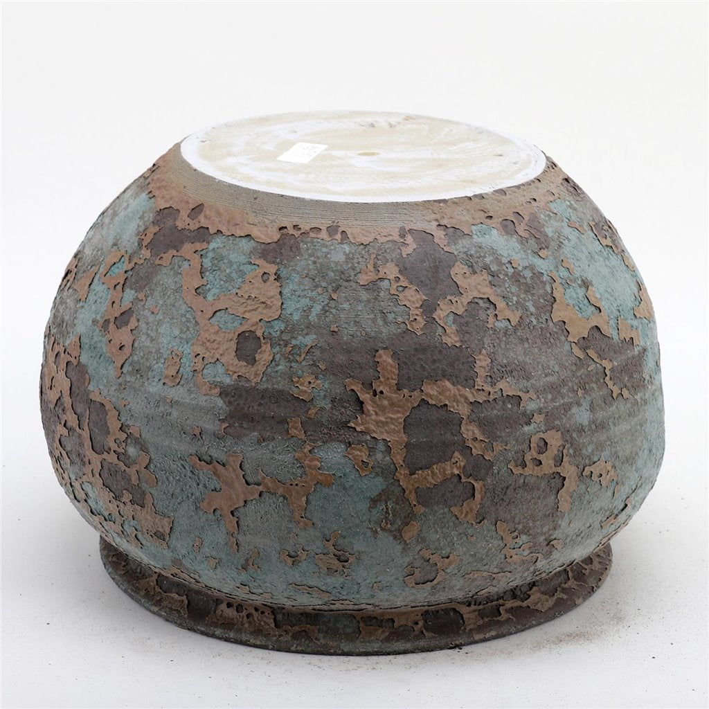 Danny's Fine Porcelain Pottery Irregular Shaped Pot Rusted Glaze