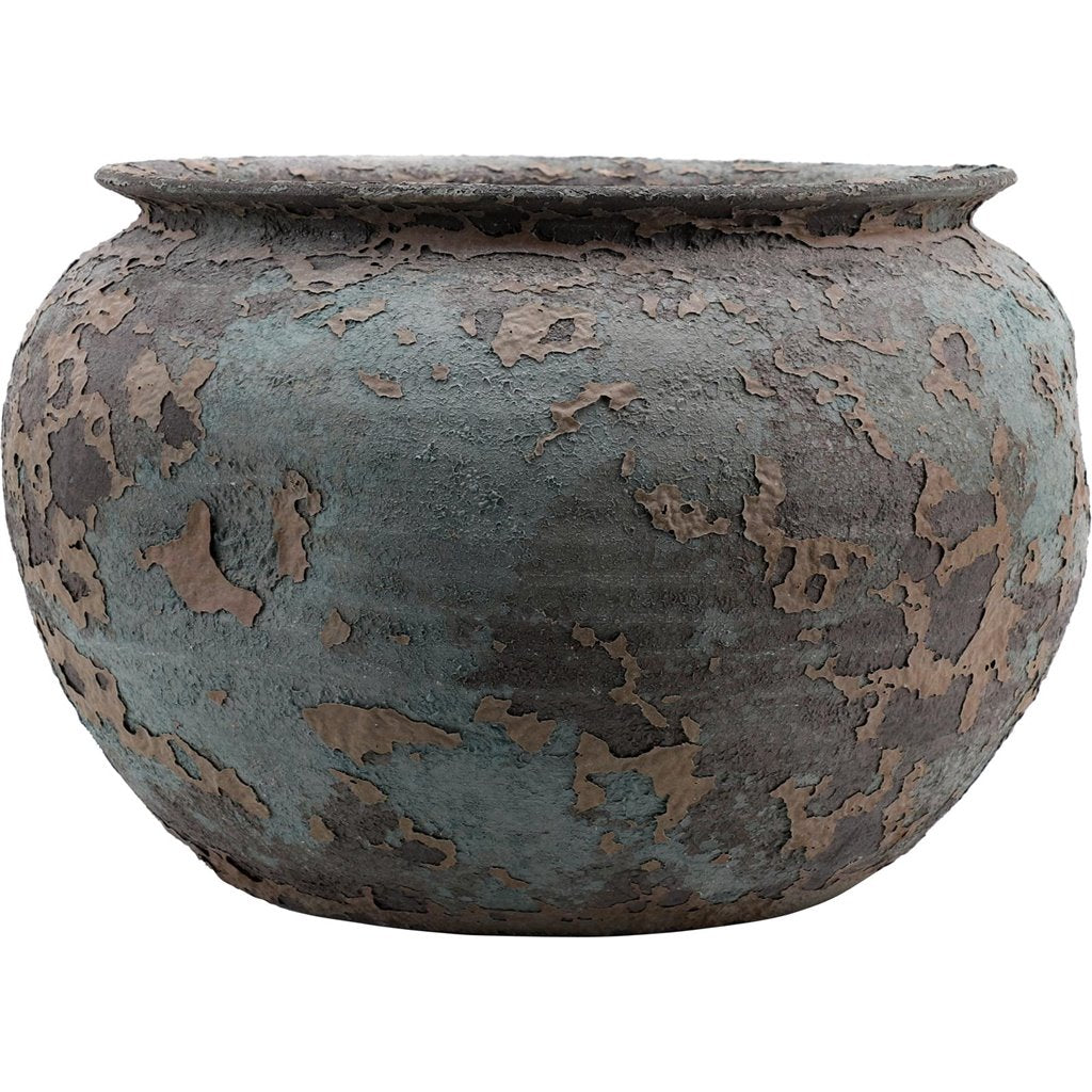 Danny's Fine Porcelain Pottery Irregular Shaped Pot Rusted Glaze