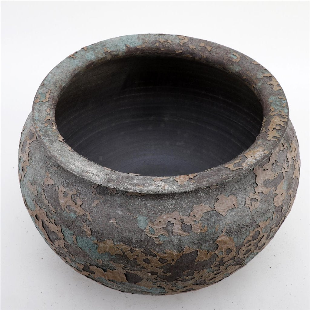 Danny's Fine Porcelain Pottery Irregular Shaped Pot Rusted Glaze