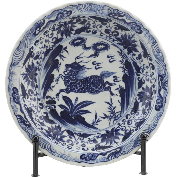 Danny's Fine Porcelain Round Platter -Blue & White