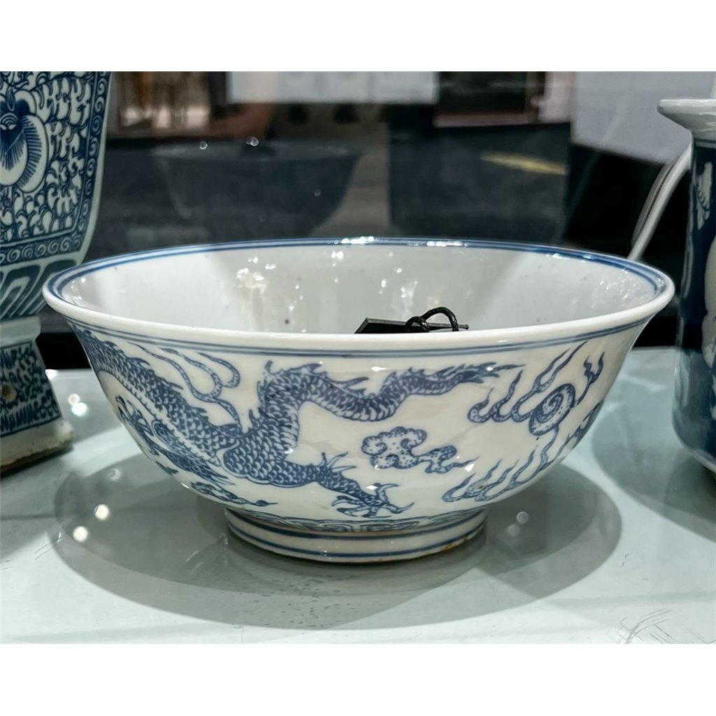 Danny's Fine Porcelain Bowl Blue & White Dragon