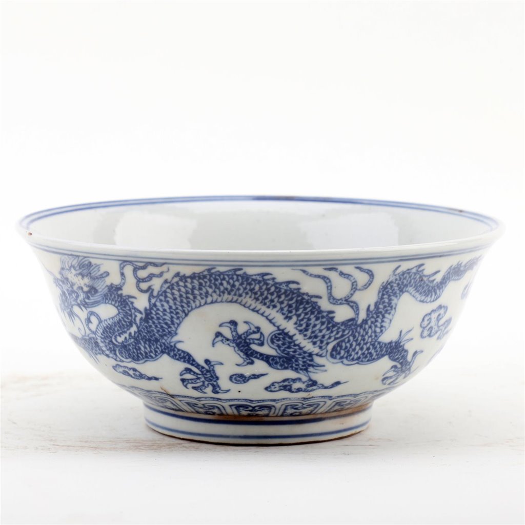 Danny's Fine Porcelain Bowl Blue & White Dragon