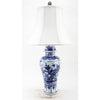 Danny's Fine Porcelain Blue & White Fishtail Jar Lamp -Floral