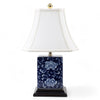 Danny's Fine Porcelain Blue & White Box Shape Lamp-Blue Peony