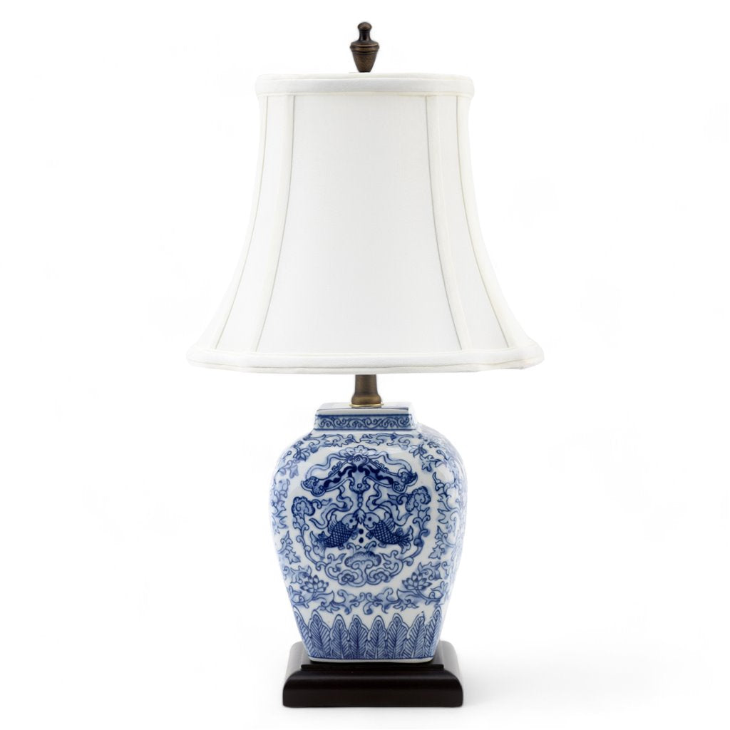 Danny's Fine Porcelain Blue & White Lamp-Fish