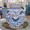 Danny's Fine Porcelain Large Bulb Jar - Butterflies