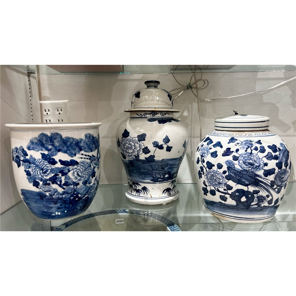 Danny's Fine Porcelain Large Bulb Jar - Floral & Bird