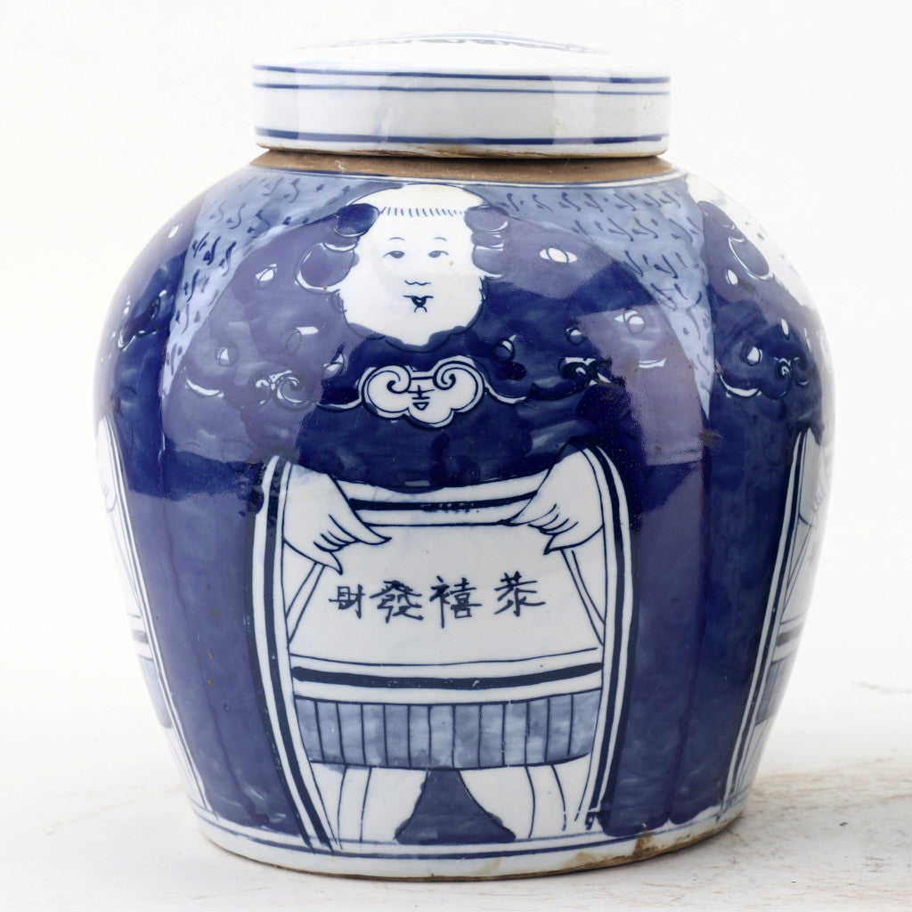 Danny's Fine Porcelain Bulb Jar - Lady - Blue & White Classic