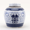 Danny's Fine Porcelain Bulb Jar -Double Happiness - Blue & White Classic