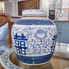 Danny's Fine Porcelain Bulb Jar -Double Happiness - Blue & White Classic