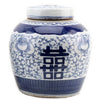 Danny's Fine Porcelain Bulb Jar -Double Happiness - Blue & White Classic