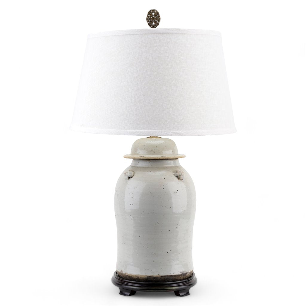 Danny's Fine Porcelain Lidded Jar Lamp- Antique White
