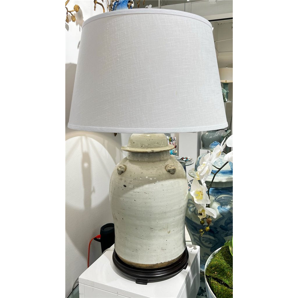 Danny's Fine Porcelain Lidded Jar Lamp- Antique White