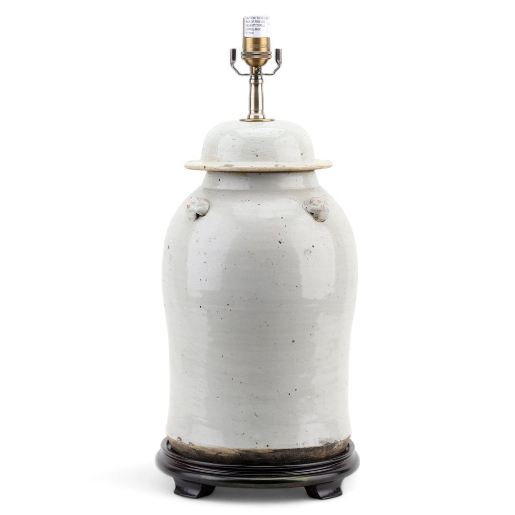Danny's Fine Porcelain Lidded Jar Lamp- Antique White