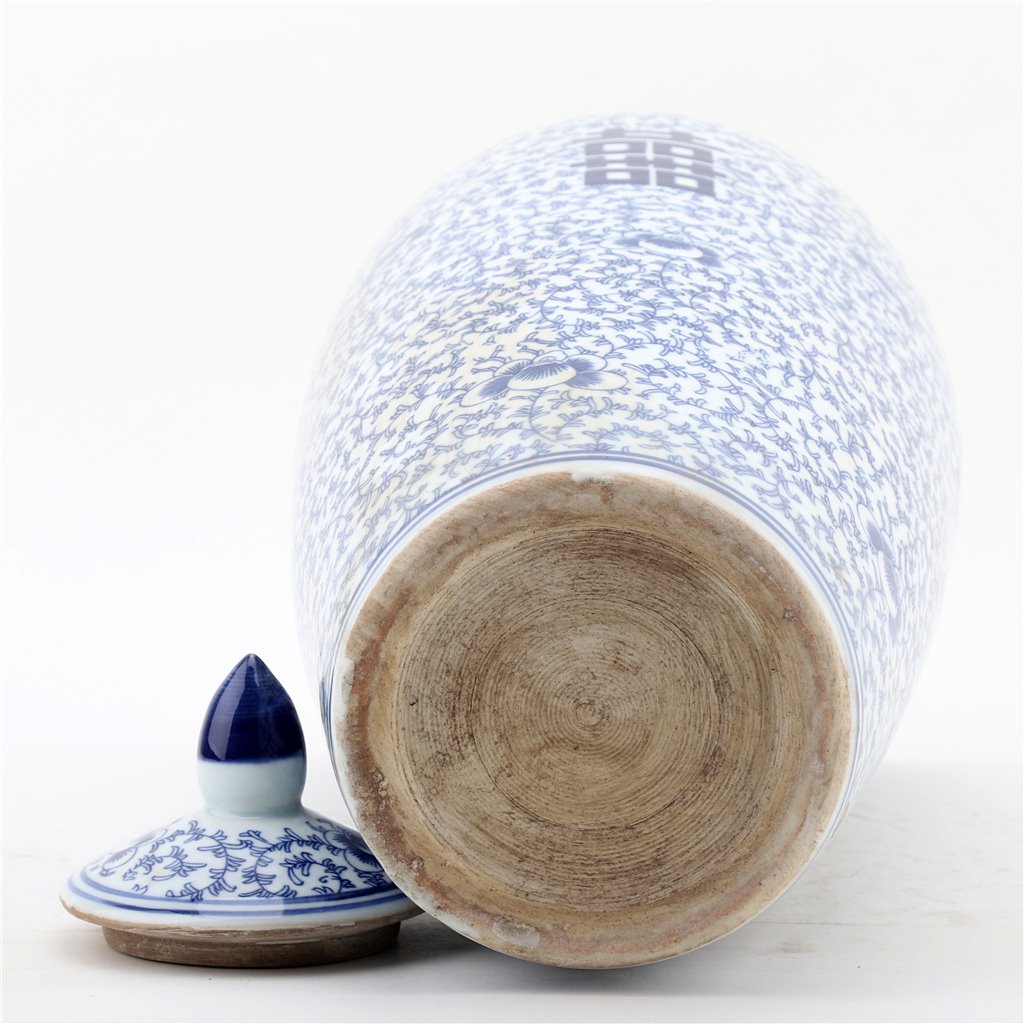 Danny's Fine Porcelain Double Happiness Long Melon Jar
