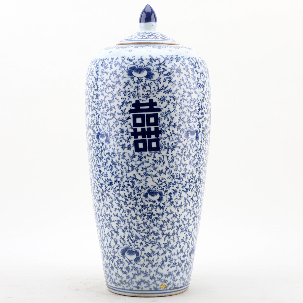 Danny's Fine Porcelain Double Happiness Long Melon Jar