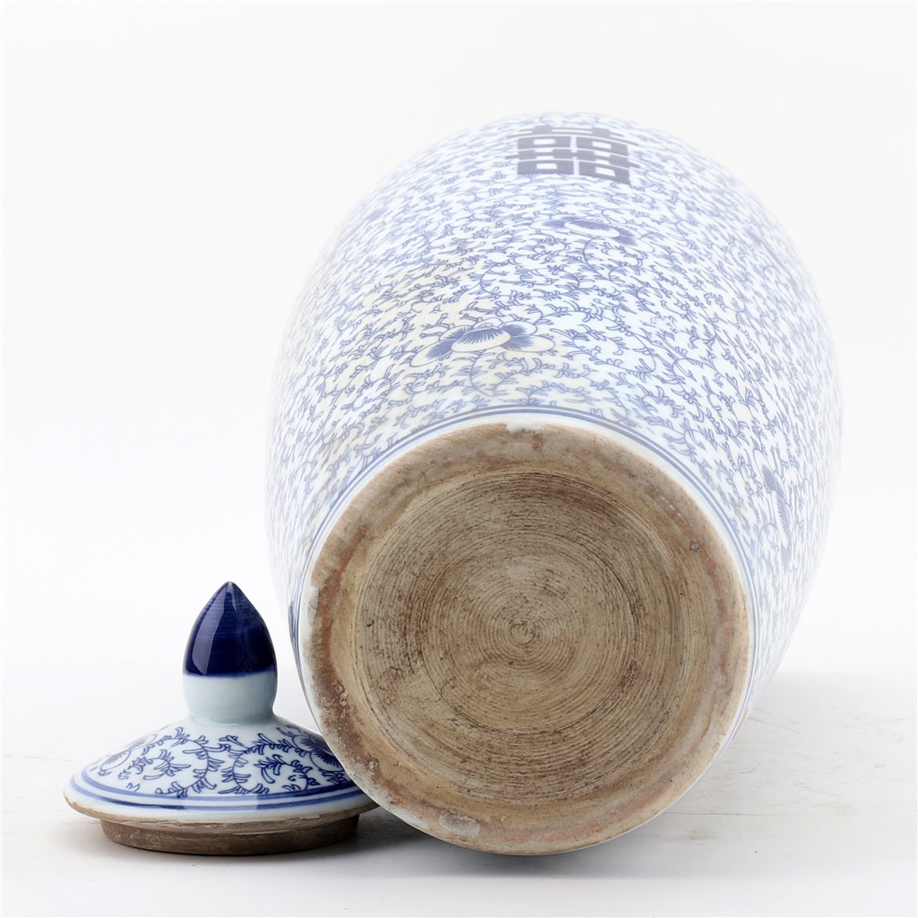 Danny's Fine Porcelain Double Happiness Long Melon Jar
