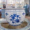 Danny's Fine Porcelain Blue & White Garden Scene Basin