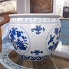 Danny's Fine Porcelain Blue & White Garden Scene Basin