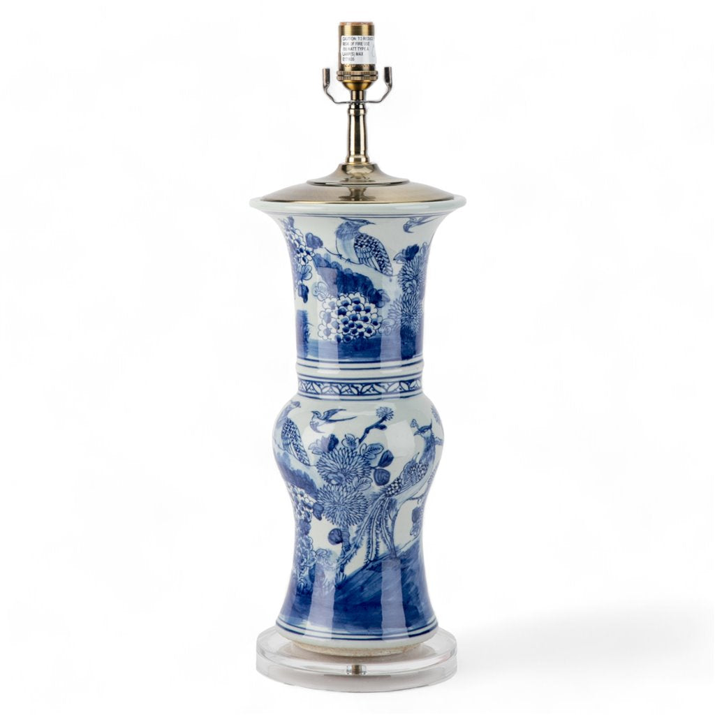 Danny's Fine Porcelain Blue & White Flower Vase Lamp
