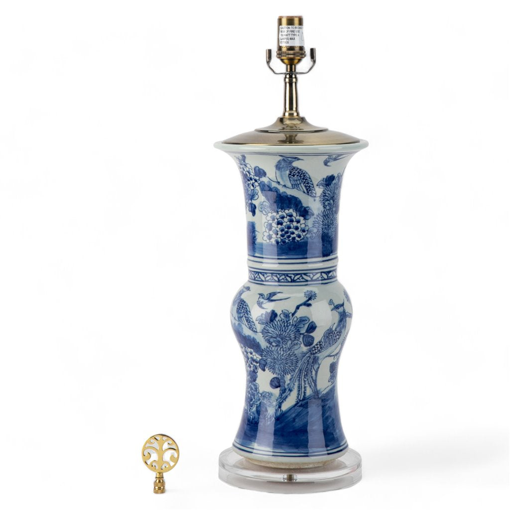 Danny's Fine Porcelain Blue & White Flower Vase Lamp
