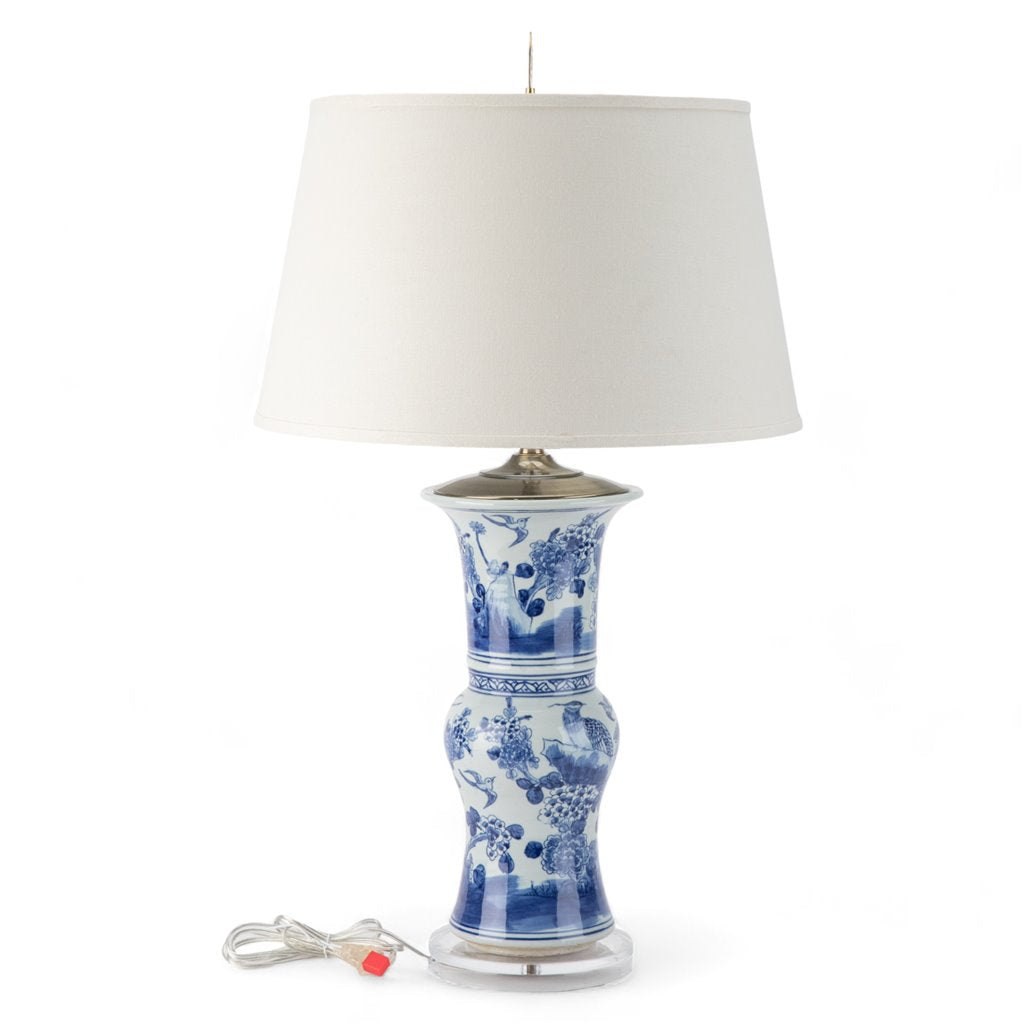 Danny's Fine Porcelain Blue & White Flower Vase Lamp
