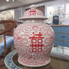 Danny's Fine Porcelain Jar - Double Happiness (salmon Color)
