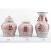 Danny's Fine Porcelain Large Bulb Jar - Double Happiness (salmon Color)