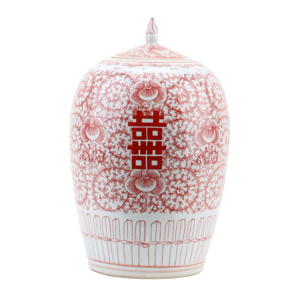 Danny's Fine Porcelain Jar - Double Happiness (salmon Color)